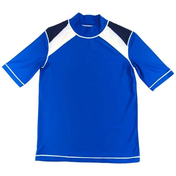 MOSSIMO-Kids Rash Guard- SIZE XL (12/14)- Blue-White-Black-Swim - Picture 1 of 7